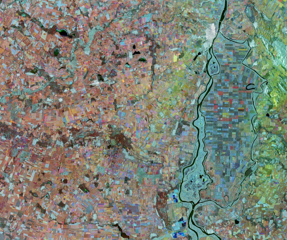 Satellite imagery of agricultural land parcels